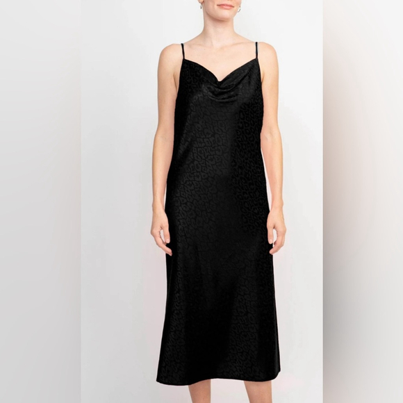 Emma & Michele Dresses & Skirts - Emma & Michele Spaghetti
Strap Cowl Dress Black Midi Dress